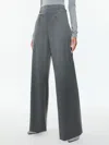 Alice And Olivia Aspen High Rise Double Waist Trouser In Shadow Grey Melange