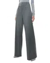 Alice And Olivia Aspen High Rise Double Waist Trouser In Shadow Grey