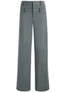 Alice And Olivia Aspen High Rise Double Waist Trouser In Shadow Grey Melange
