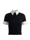 Alice And Olivia Aster Collared Pullover In Multi
