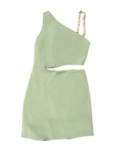 Pre-owned Alice And Olivia Asymmetrical Mini Dress In Green