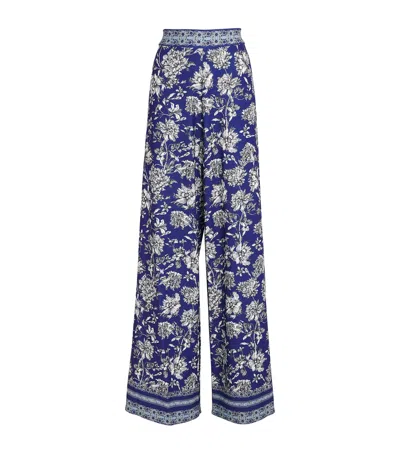 ALICE AND OLIVIA ATHENA FLORAL WIDE-LEG TROUSERS