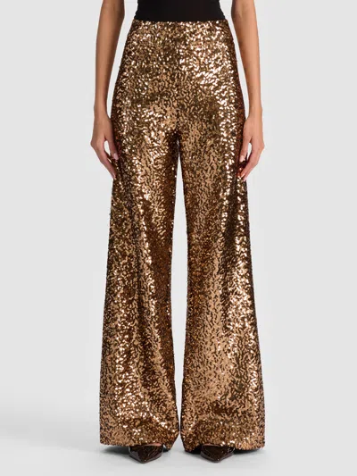 Alice And Olivia Athena Sequin Pant In Gold