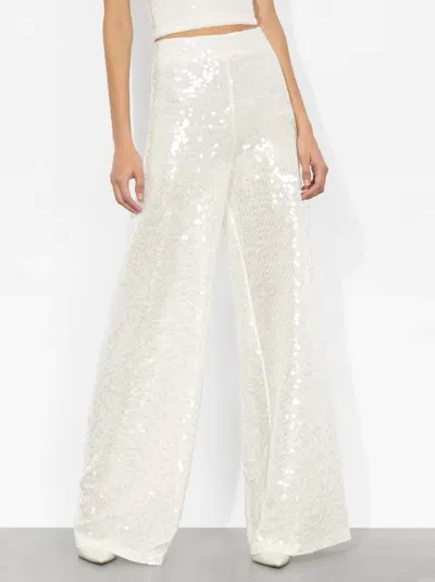 Alice And Olivia Athena Sequin Pant In White