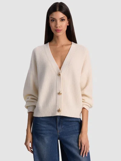 Alice And Olivia Atticus Cashmere Cardigan In Neutral