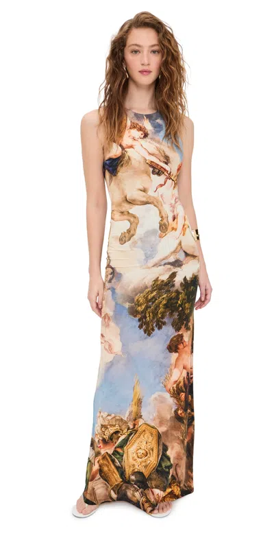 Alice And Olivia Renaissance Delora Open-back Maxi Dress In Multi