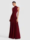 Alice And Olivia Augusta Open Back Maxi Dress In Burgundy