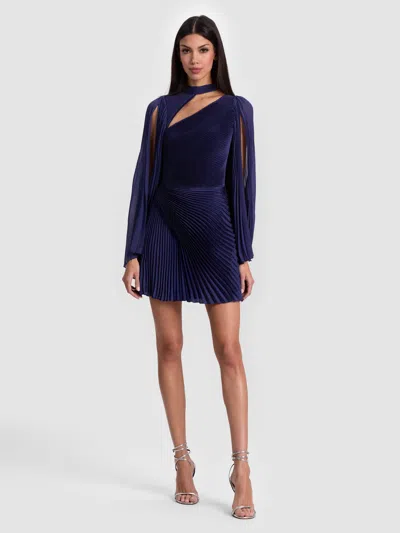 Alice And Olivia Aurelie Mini Dress In Blue