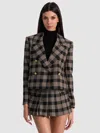 Alice And Olivia Avery Double Breasted Blazer In Black