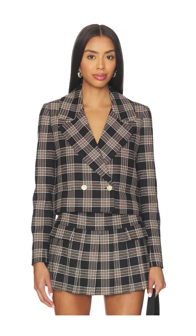 Alice And Olivia Avery Double Breasted Blazer In Black
