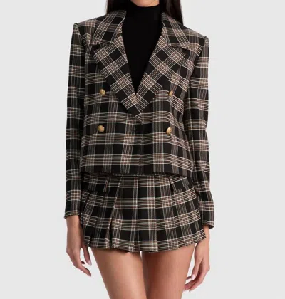 Alice And Olivia Avery Double Breasted Blazer In Black Multi