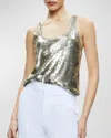 ALICE AND OLIVIA AVRIL SEQUINED BOXY TANK TOP