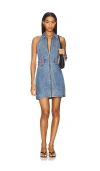 Alice And Olivia Axelle Zip Front Mini Dress In Blue