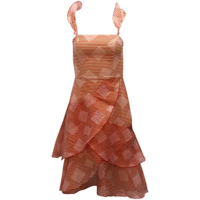 Alice And Olivia Alice & Olivia Azura Waterfall Ruffle Dress In Pink Silk