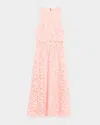 Alice And Olivia Babette Lace Midi Dress In Pink