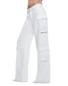 Alice And Olivia Baggy Cargo Wide Leg Jeans In White In White