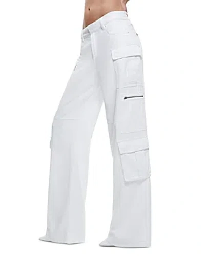 Alice And Olivia Baggy Cargo Wide Leg Jeans In White