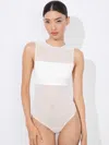 Alice And Olivia Bandeau Sleeveless Bodysuit In Off White
