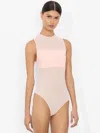 Alice And Olivia Bandeau Sleeveless Bodysuit In Pink Bloom