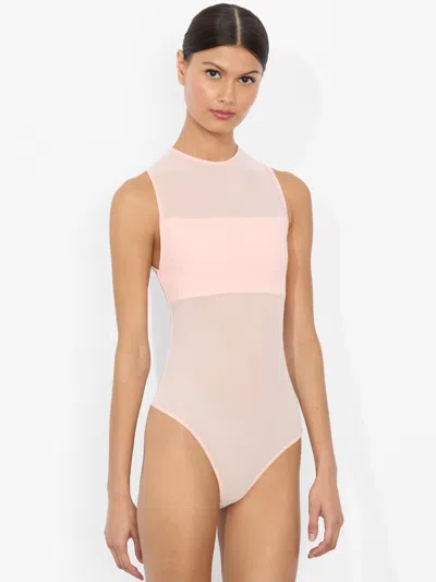Alice And Olivia Bandeau Sleeveless Bodysuit In Pink