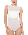 ALICE AND OLIVIA ALICE AND OLIVIA BANDEAU TRIM MESH BODYSUIT