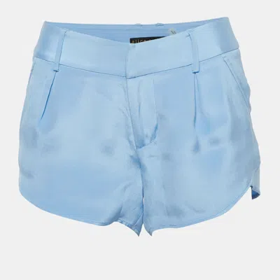 Alice And Olivia Base Blue Silk Shorts Xs