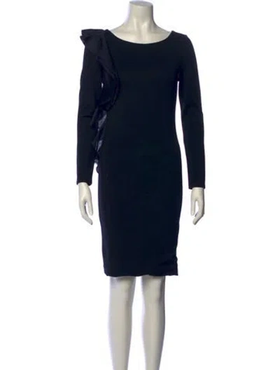 Pre-owned Alice And Olivia Bateau Neckline Knee-length Dress In Blue