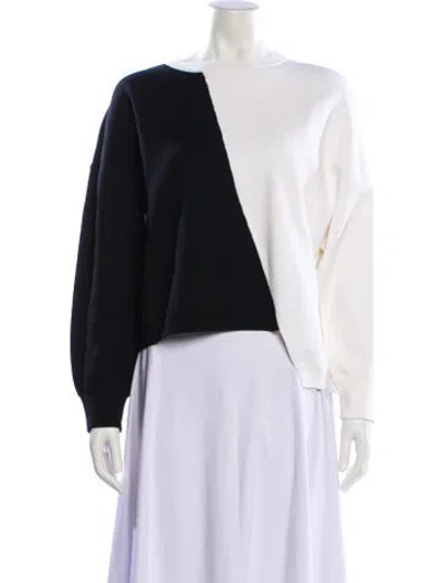 Pre-owned Alice And Olivia Bateau Neckline Long Sleeve Sweatshirt In Black