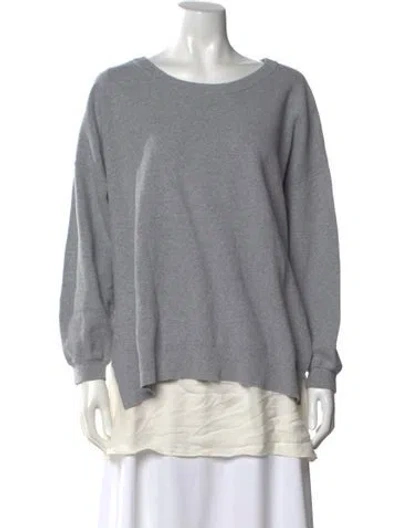 Pre-owned Alice And Olivia Bateau Neckline Long Sleeve Sweatshirt In Gray