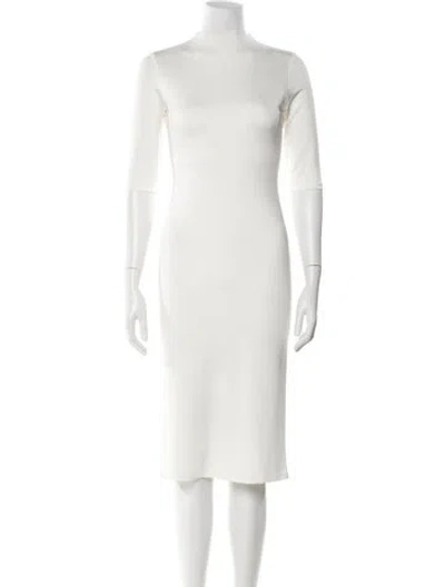 Pre-owned Alice And Olivia Bateau Neckline Midi Length Dress In Neutral