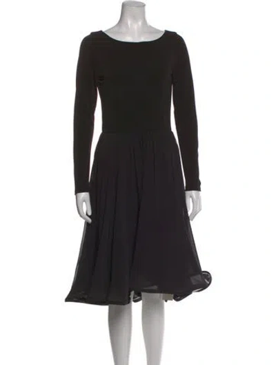Pre-owned Alice And Olivia Bateau Neckline Midi Length Dress W/ Tags In Black
