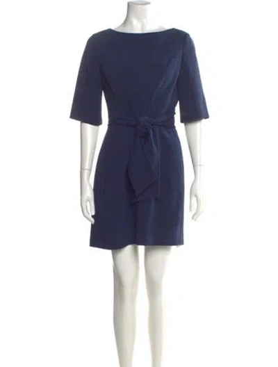 Pre-owned Alice And Olivia Bateau Neckline Mini Dress In Blue