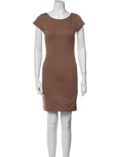 Pre-owned Alice And Olivia Bateau Neckline Mini Dress In Brown