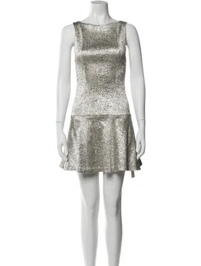 Pre-owned Alice And Olivia Bateau Neckline Mini Dress In Multi