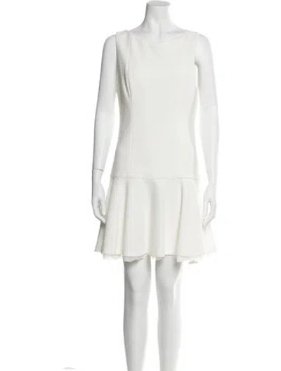 Pre-owned Alice And Olivia Bateau Neckline Mini Dress In Neutral