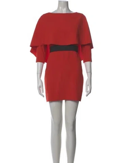 Pre-owned Alice And Olivia Bateau Neckline Mini Dress In Orange
