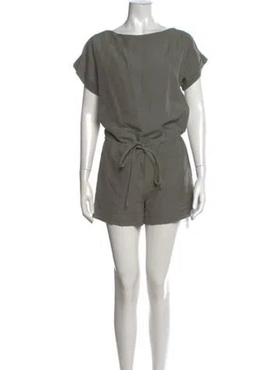 Pre-owned Alice And Olivia Bateau Neckline Romper In Grey