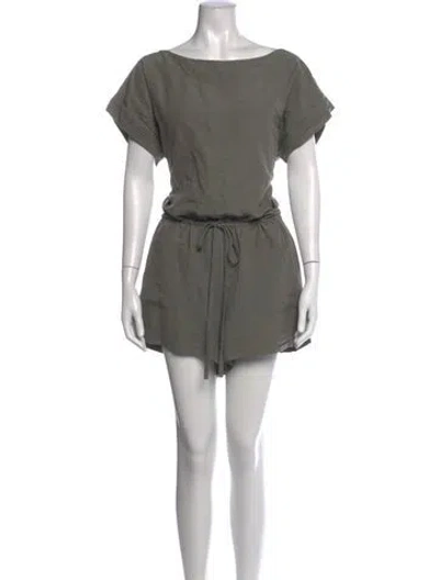 Pre-owned Alice And Olivia Bateau Neckline Romper In Grey