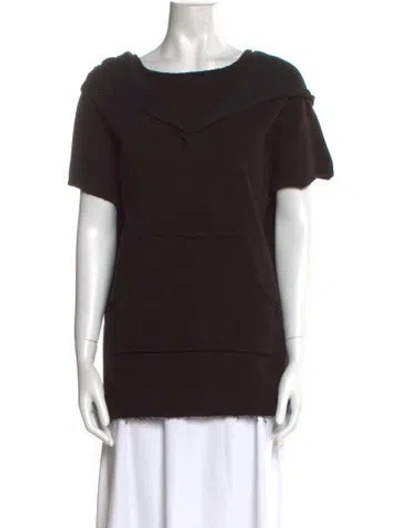 Pre-owned Alice And Olivia Bateau Neckline Short Sleeve Sweatshirt In Black