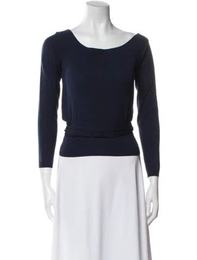 Pre-owned Alice And Olivia Bateau Neckline Sweater In Blue