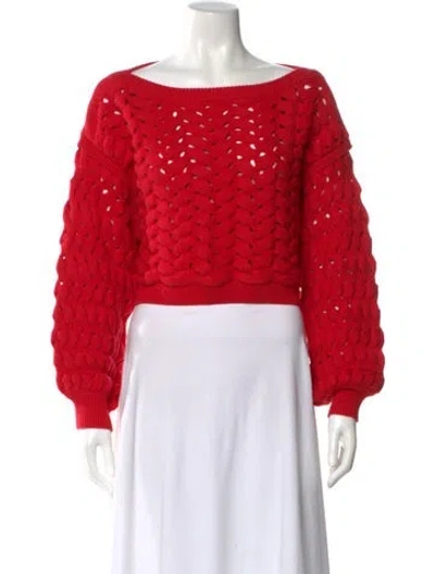 Pre-owned Alice And Olivia Bateau Neckline Sweater In Red