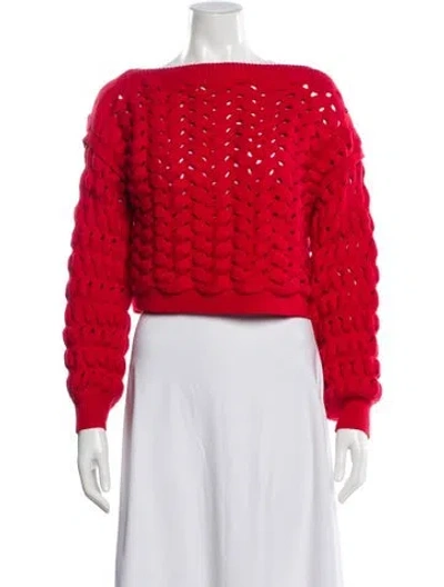 Pre-owned Alice And Olivia Bateau Neckline Sweater In Red
