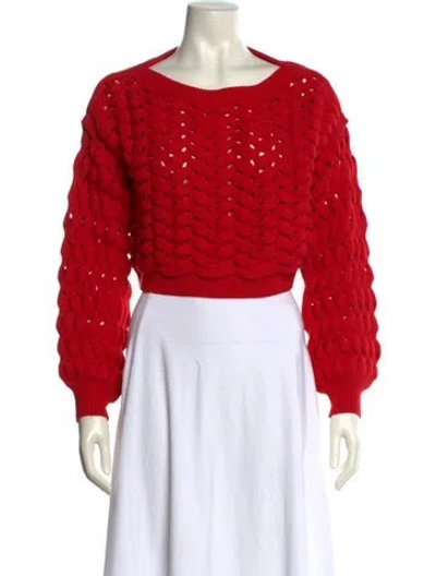 Pre-owned Alice And Olivia Bateau Neckline Sweater In Red