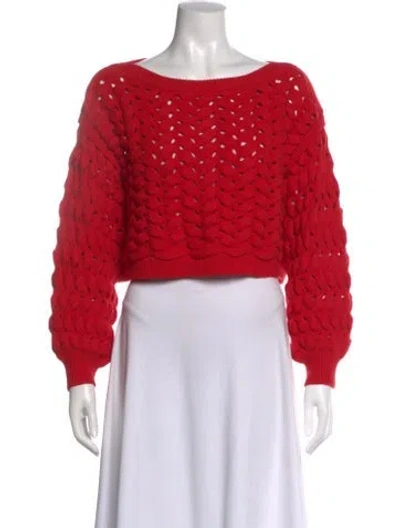 Pre-owned Alice And Olivia Bateau Neckline Sweater In Red
