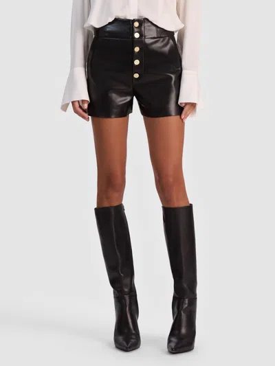 Alice And Olivia Baylor Vegan Corset Short In Black