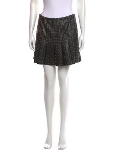 Pre-owned Alice And Olivia Beaded Accents Mini Skirt In Black