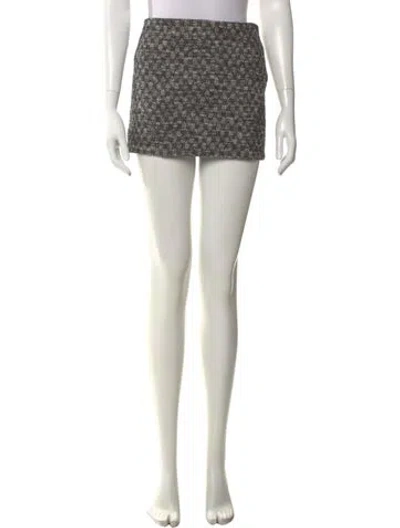 Pre-owned Alice And Olivia Beaded Accents Mini Skirt In Black