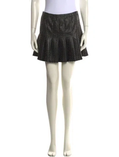 Pre-owned Alice And Olivia Beaded Accents Mini Skirt In Neutral