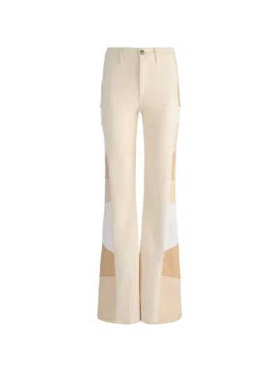 Alice And Olivia Beautiful Patchwork Jeans In Neutral