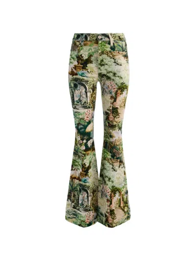 Alice And Olivia Beautiful Printed Flared Trousers In Multi